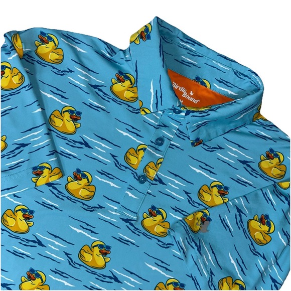 Birdie Bound Other - Birdie Bound Rubber Duck Golf Polo Shirt Mens Medium Stretch